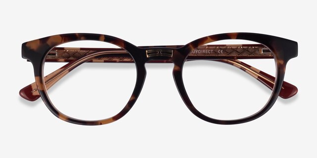 Hoop Tortoise Gold AcetateEyeglass Frames from EyeBuyDirect, Closed View