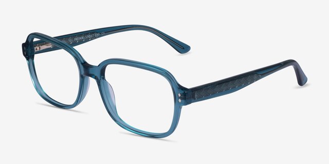 Patina Clear Blue AcetateEyeglass Frames from EyeBuyDirect, Angle View