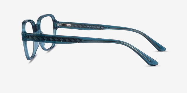 Patina Clear Blue AcetateEyeglass Frames from EyeBuyDirect, Side View