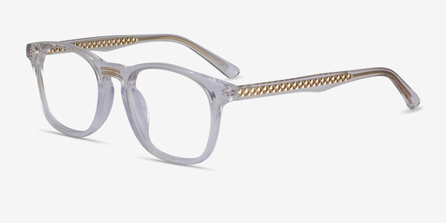 Casting Clear Gold AcetateEyeglass Frames from EyeBuyDirect, Angle View