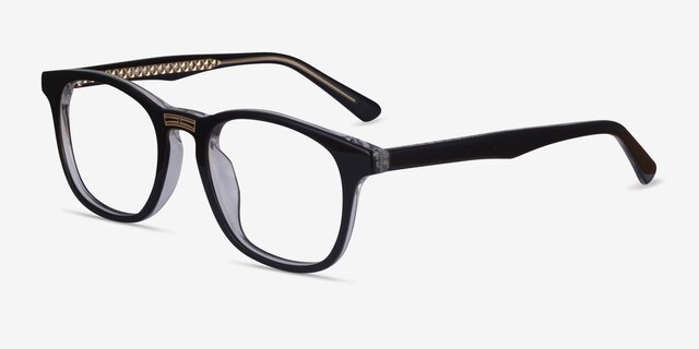 Casting Black Gold AcetateEyeglass Frames from EyeBuyDirect, Angle View