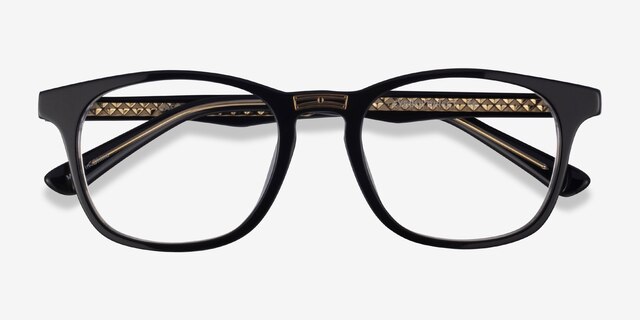 Casting Black Gold AcetateEyeglass Frames from EyeBuyDirect, Closed View