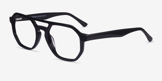 Stratum Black AcetateEyeglass Frames from EyeBuyDirect, Angle View