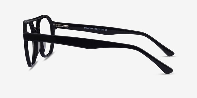 Stratum Black AcetateEyeglass Frames from EyeBuyDirect, Side View