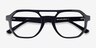Stratum Black AcetateEyeglass Frames from EyeBuyDirect, Closed View