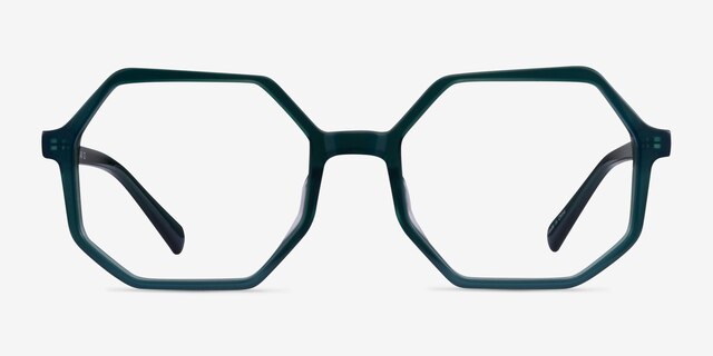 Glister Iridescent Dark Green AcetateEyeglass Frames from EyeBuyDirect, Front View