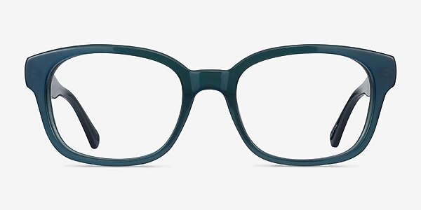 Neon Iridescent Dark Green Acetate Eyeglass Frames