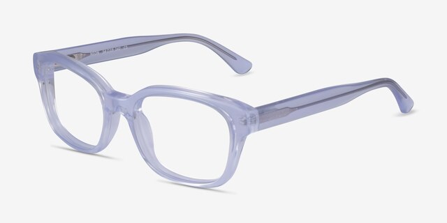 Neon Iridescent Clear AcétateMontures de lunettes de vue d'EyeBuyDirect, Vue d'Angle