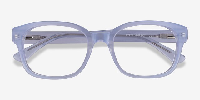 Neon Iridescent Clear AcétateMontures de lunettes de vue d'EyeBuyDirect, Vue Rapprochée