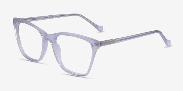 Luminescence Iridescent Clear AcetateEyeglass Frames from EyeBuyDirect, Angle View