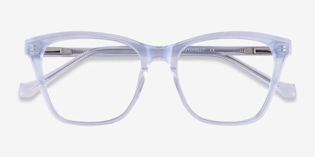 Luminescence Iridescent Clear AcetateEyeglass Frames from EyeBuyDirect, Closed View