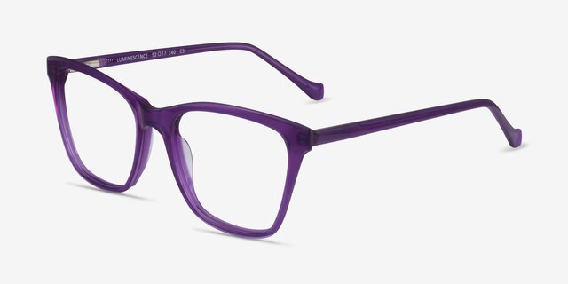 Luminescence Iridescent Purple AcetateEyeglass Frames from EyeBuyDirect, Angle View