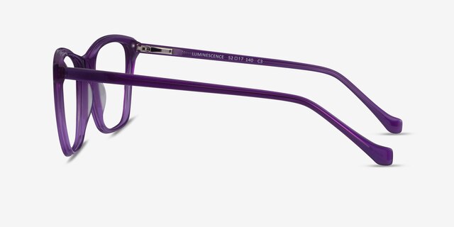 Luminescence Iridescent Purple AcetateEyeglass Frames from EyeBuyDirect, Side View