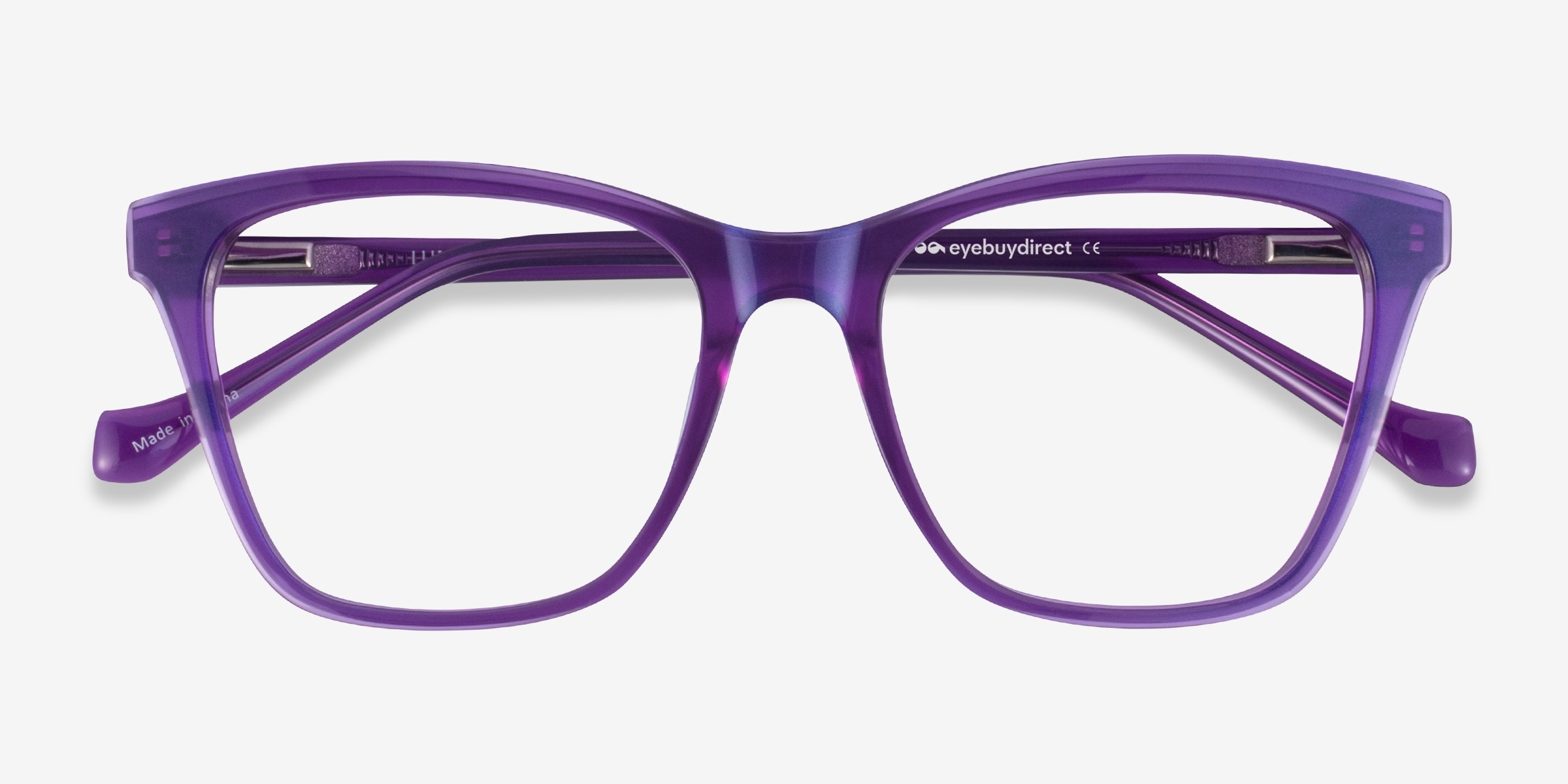 Vtg Via Condotti Purple Iridescent Sunglass Frames Silver Retro-Vintage Metal Round Tinted Sunglasses with  main image 4
