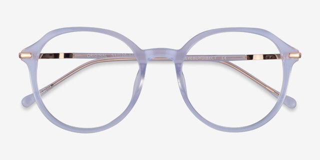 Original Iridescent Clear AcetateEyeglass Frames from EyeBuyDirect, Closed View