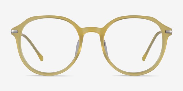 Original Iridescent Yellow AcetateEyeglass Frames from EyeBuyDirect, Front View