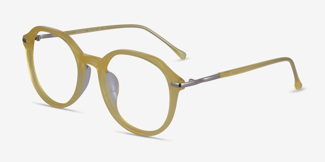 Original Iridescent Yellow AcetateEyeglass Frames from EyeBuyDirect, Angle View