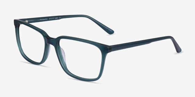 Prismatic Iridescent Green AcetateEyeglass Frames from EyeBuyDirect, Angle View