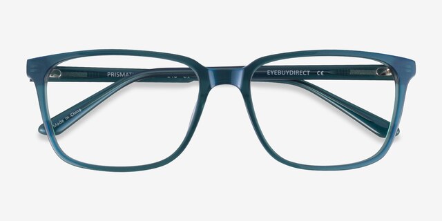 Prismatic Iridescent Green AcetateEyeglass Frames from EyeBuyDirect, Closed View