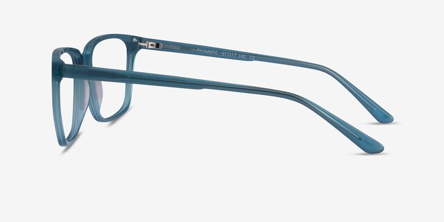 Prismatic Iridescent Blue AcetateEyeglass Frames from EyeBuyDirect, Side View