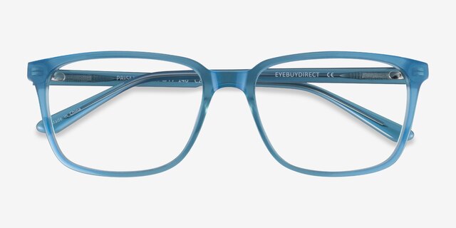 Prismatic Iridescent Blue AcetateEyeglass Frames from EyeBuyDirect, Closed View