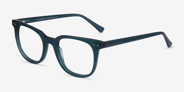 Kaleidoscope Iridescent Dark Green AcetateEyeglass Frames from EyeBuyDirect, Angle View