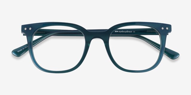 Kaleidoscope Iridescent Dark Green AcetateEyeglass Frames from EyeBuyDirect, Closed View