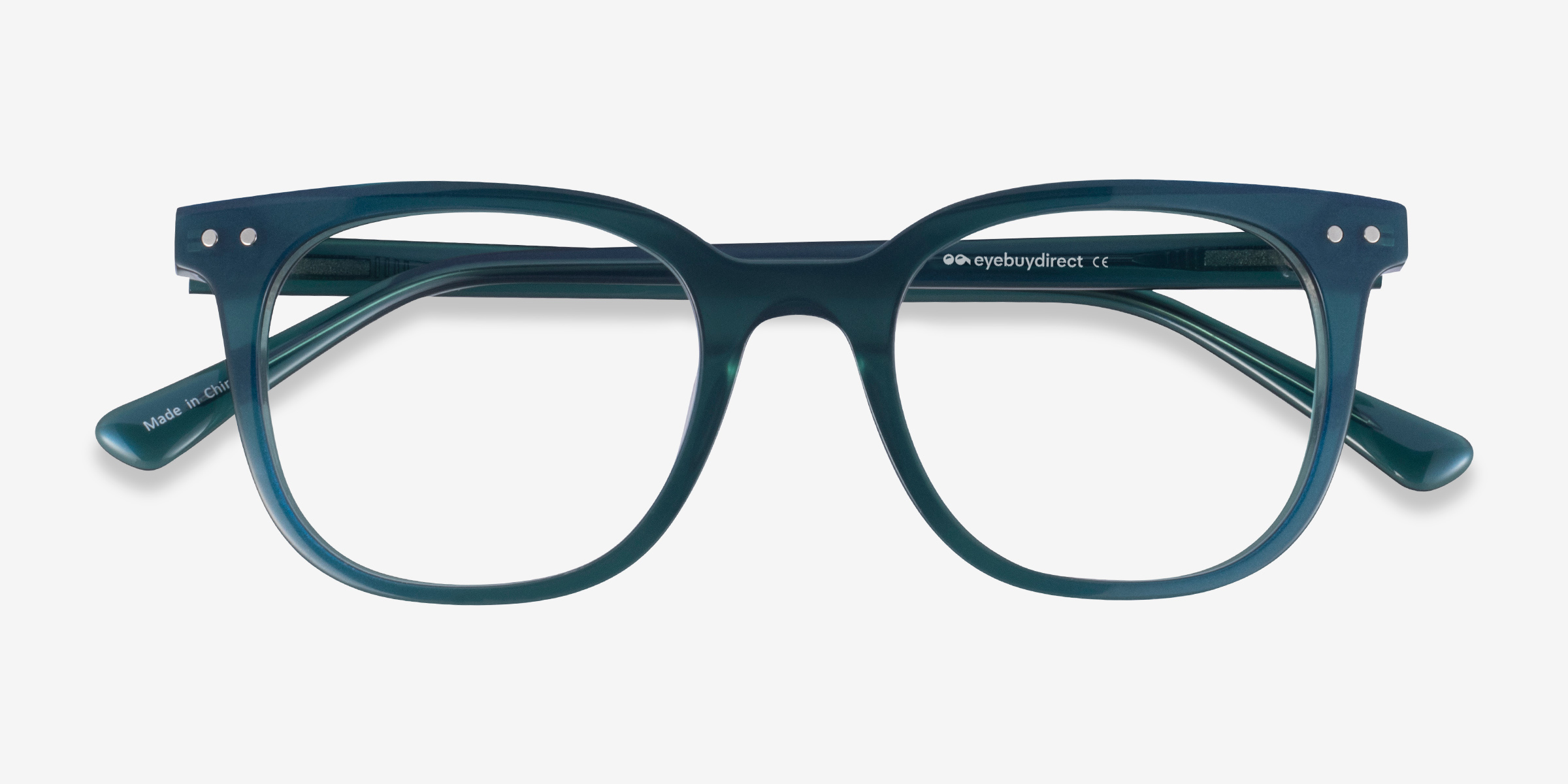 Kaleidoscope Square Iridescent Dark Green Full Rim Eyeglasses