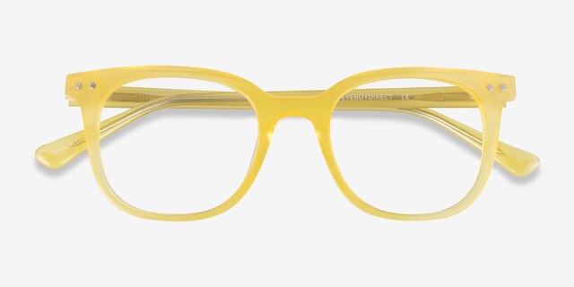 Kaleidoscope Iridescent Yellow AcetateEyeglass Frames from EyeBuyDirect, Closed View