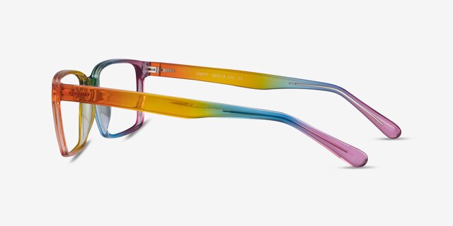 Unity Rainbow PlasticEyeglass Frames from EyeBuyDirect, Side View