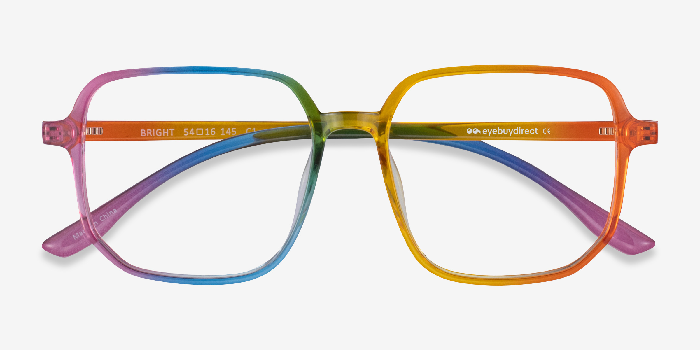 Bright Square Rainbow Full Rim Eyeglasses Eyebuydirect Canada 
