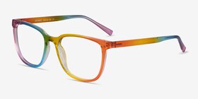 Optimist Arc-en-ciel Plastique Montures de lunettes de vue d'EyeBuyDirect, Vue d'Angle