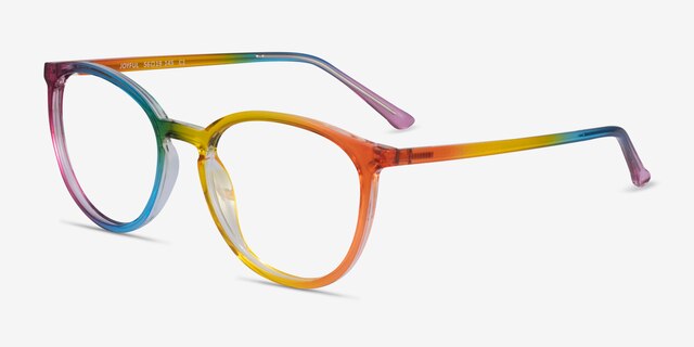 Joyful Rainbow PlasticEyeglass Frames from EyeBuyDirect, Angle View