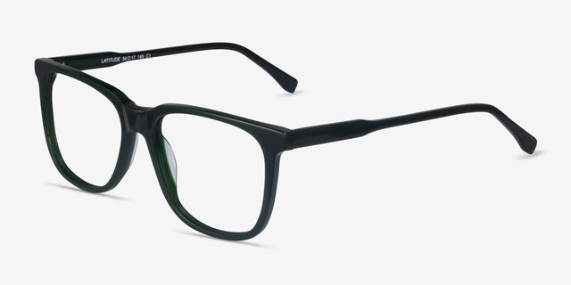 Latitude Green AcetateEyeglass Frames from EyeBuyDirect, Angle View
