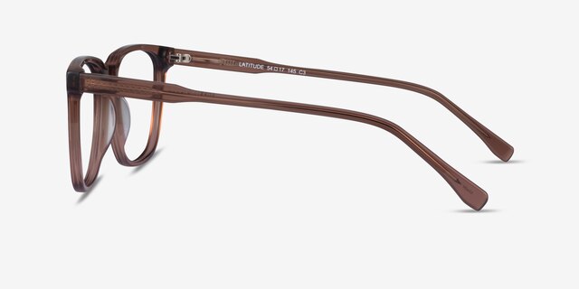 Latitude Clear Brown AcetateEyeglass Frames from EyeBuyDirect, Side View