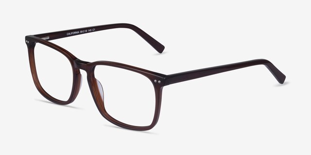 California Clear Brown AcetateEyeglass Frames from EyeBuyDirect, Angle View
