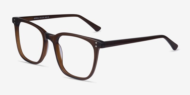 Boreal Clear Brown AcetateEyeglass Frames from EyeBuyDirect, Angle View