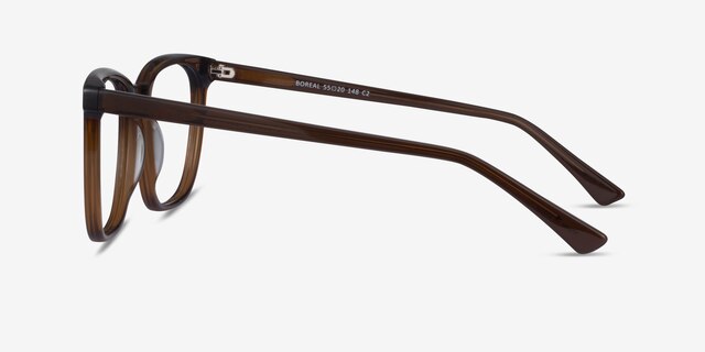 Boreal Clear Brown AcetateEyeglass Frames from EyeBuyDirect, Side View