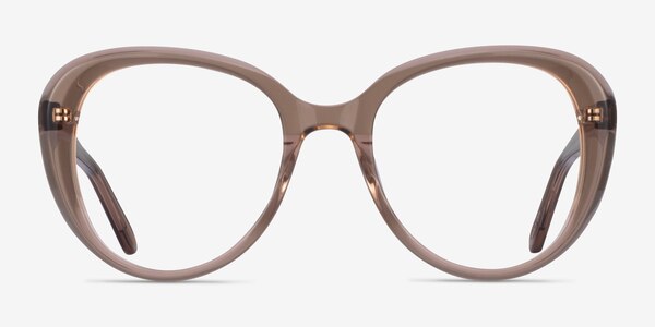 Peony Cat Eye Clear Brown Glasses for Women | Eyebuydirect