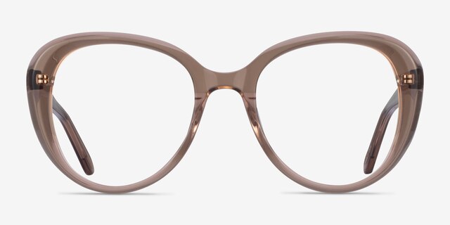 Peony Clear Brown AcetateEyeglass Frames from EyeBuyDirect, Front View