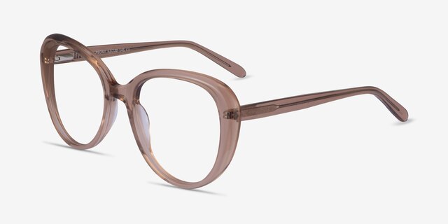Peony Clear Brown AcetateEyeglass Frames from EyeBuyDirect, Angle View