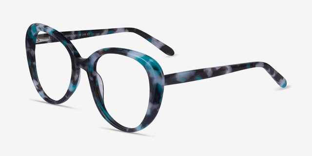 Peony Blue Tortoise AcetateEyeglass Frames from EyeBuyDirect, Angle View