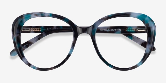 Peony Blue Tortoise AcetateEyeglass Frames from EyeBuyDirect, Closed View