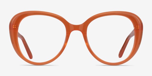 Peony Clear Orange AcetateEyeglass Frames from EyeBuyDirect, Front View