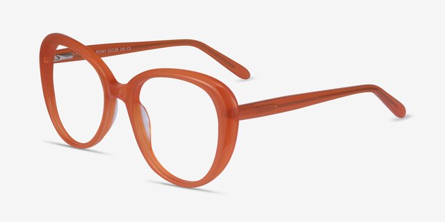 Peony Clear Orange AcetateEyeglass Frames from EyeBuyDirect, Angle View