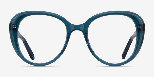 Peony Clear Teal Acetate Eyeglass Frames