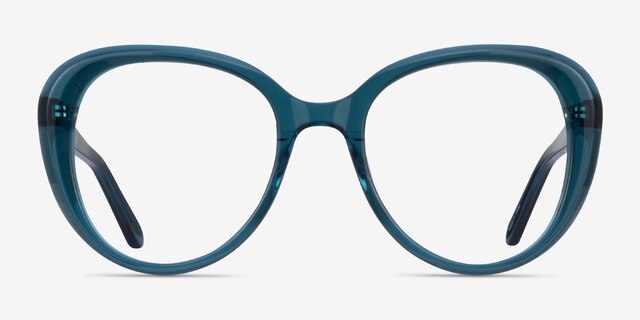 Peony Clear Teal AcetateEyeglass Frames from EyeBuyDirect, Front View