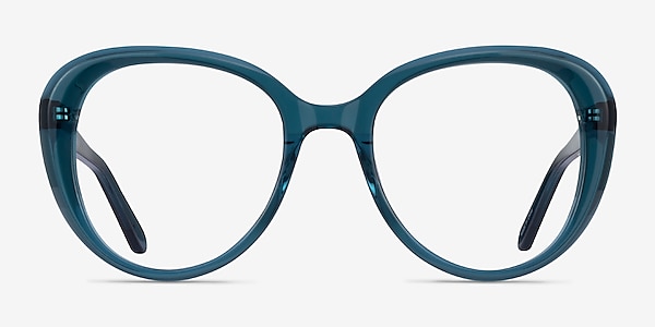 Peony Clear Teal Acetate Eyeglass Frames