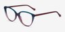 Destin Blue Burgundy AcetateEyeglass Frames from EyeBuyDirect, Angle View