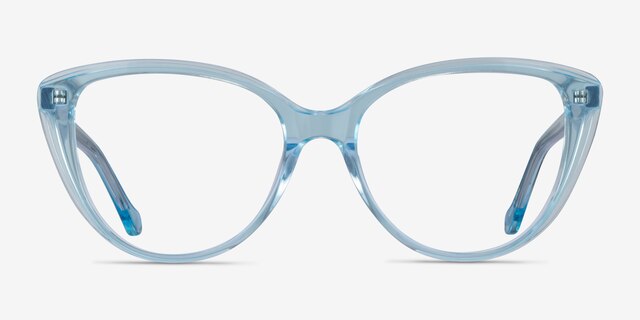 Destin Clear Blue AcetateEyeglass Frames from EyeBuyDirect, Front View